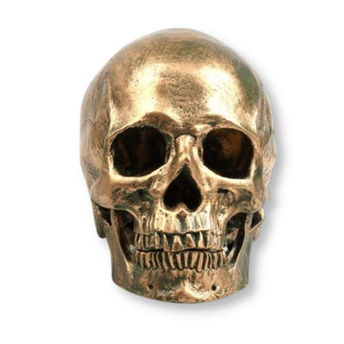 Skull Statue <br/> Gold Skull 14 cm