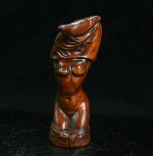 Nude Woman Statue in Wood 9 cm