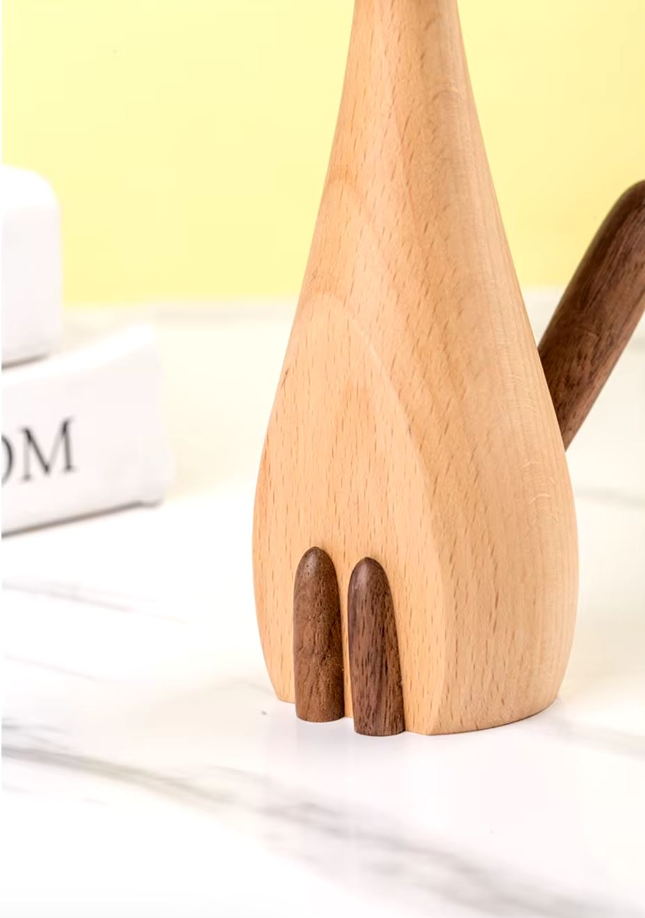 Nordic-Style Wooden Cat Statue 16 cm