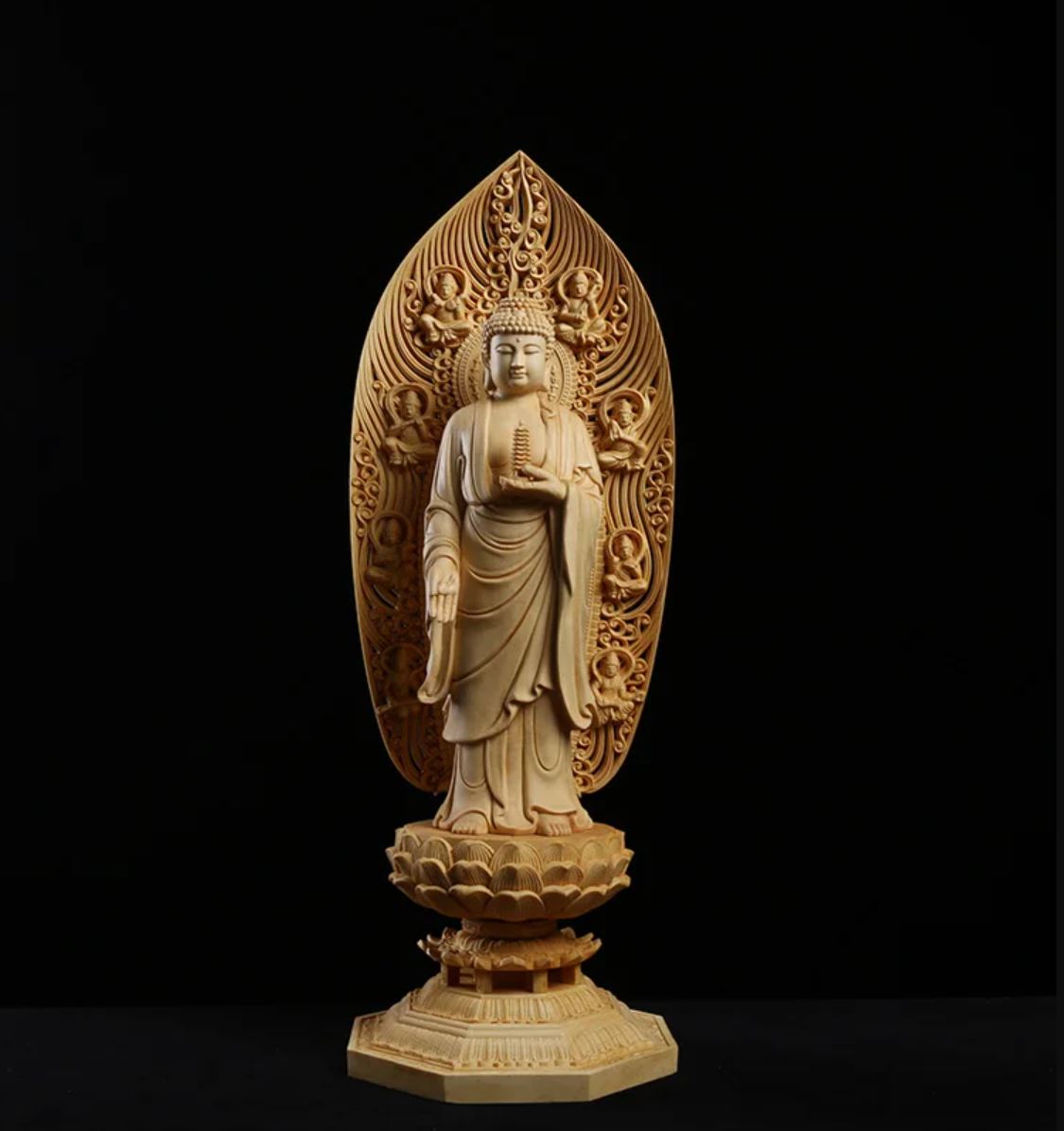 Buddha Statue in Wood 43 cm