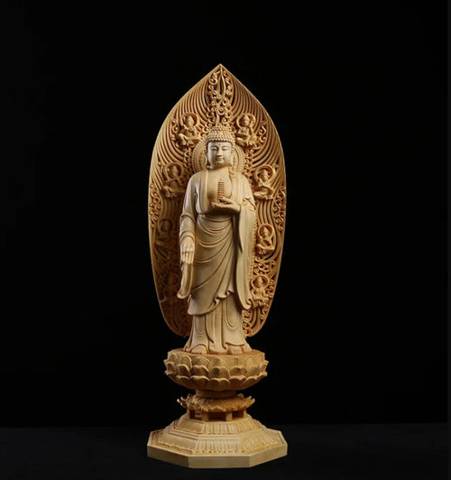 Buddha Statue in Wood 43 cm