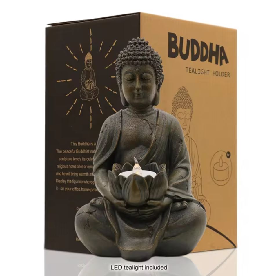 Indoor/Outdoor Buddha Statue with LED 21 cm