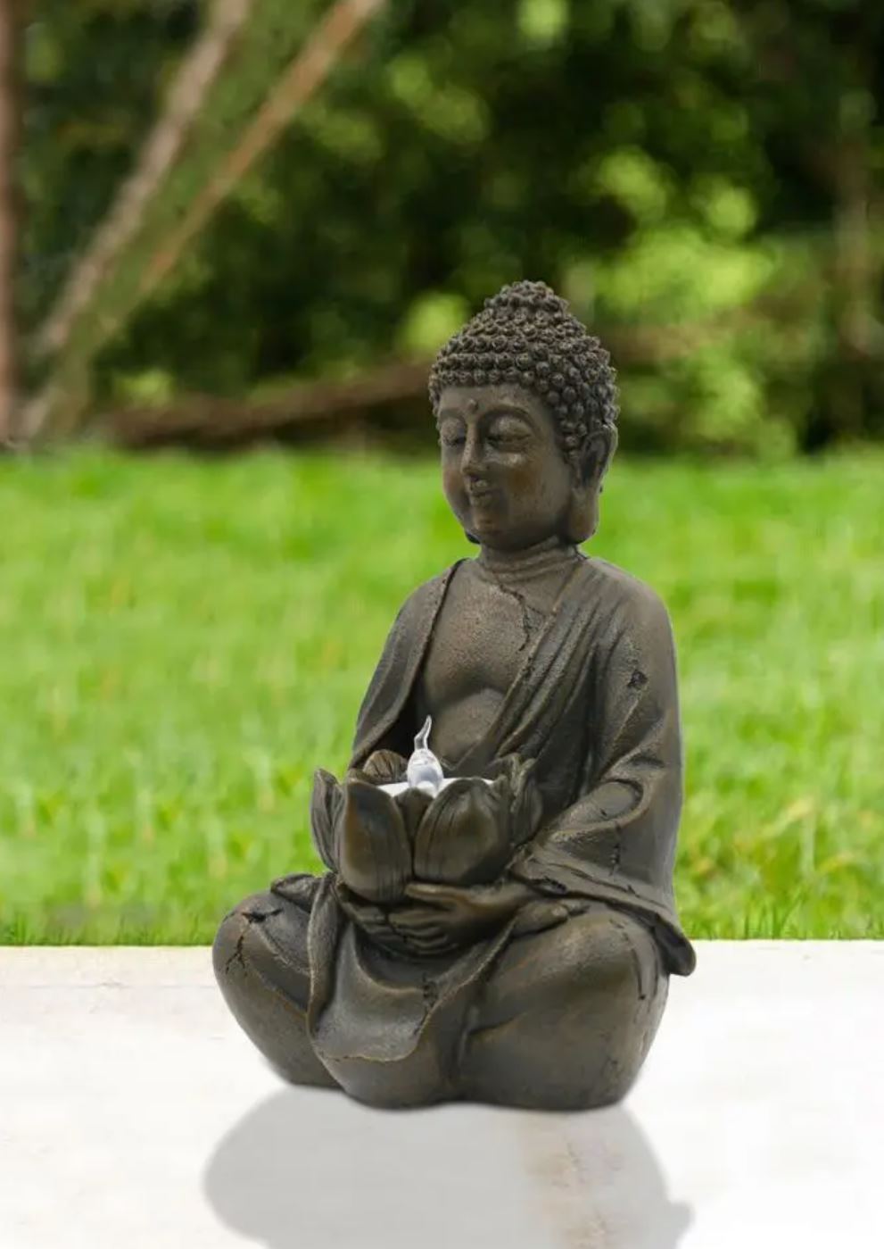 Indoor/Outdoor Buddha Statue with LED 21 cm