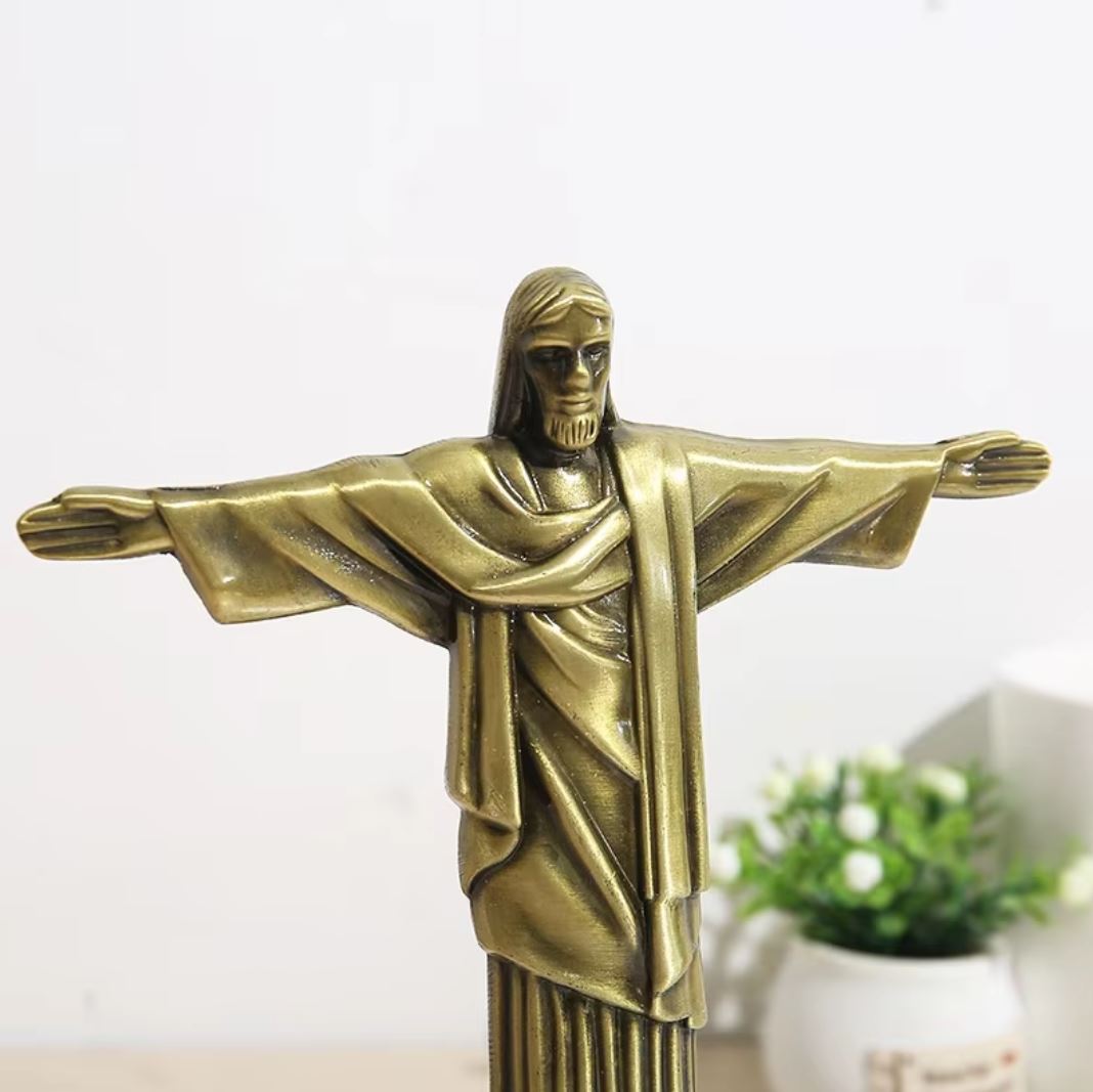 Christ the Redeemer Statue in Metal 18 cm