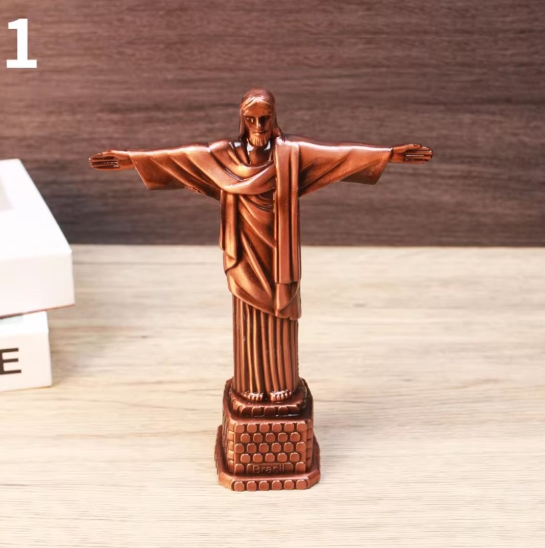 Christ the Redeemer Statue in Metal 18 cm