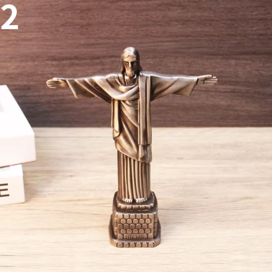 Christ the Redeemer Statue in Metal 18 cm