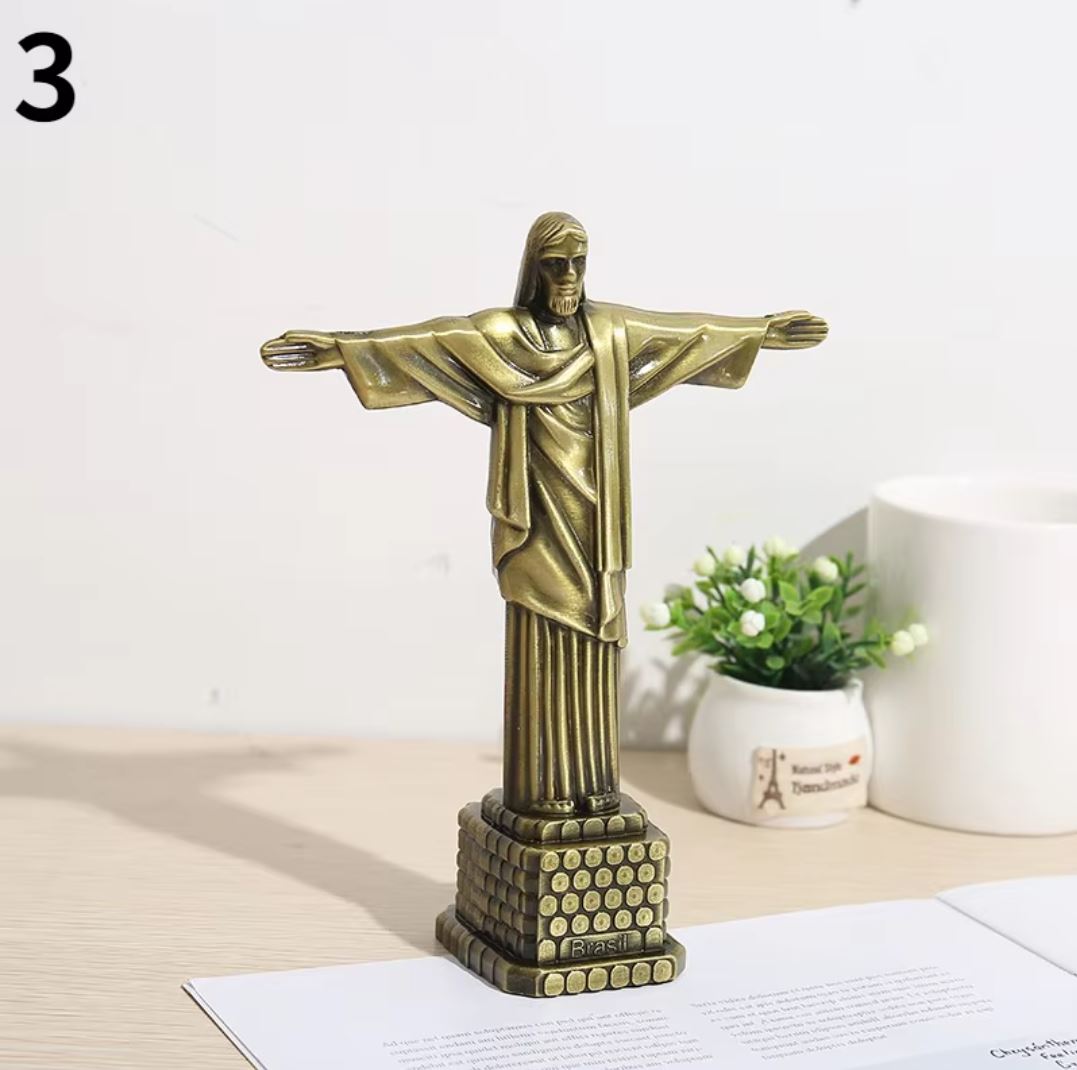 Christ the Redeemer Statue in Metal 18 cm