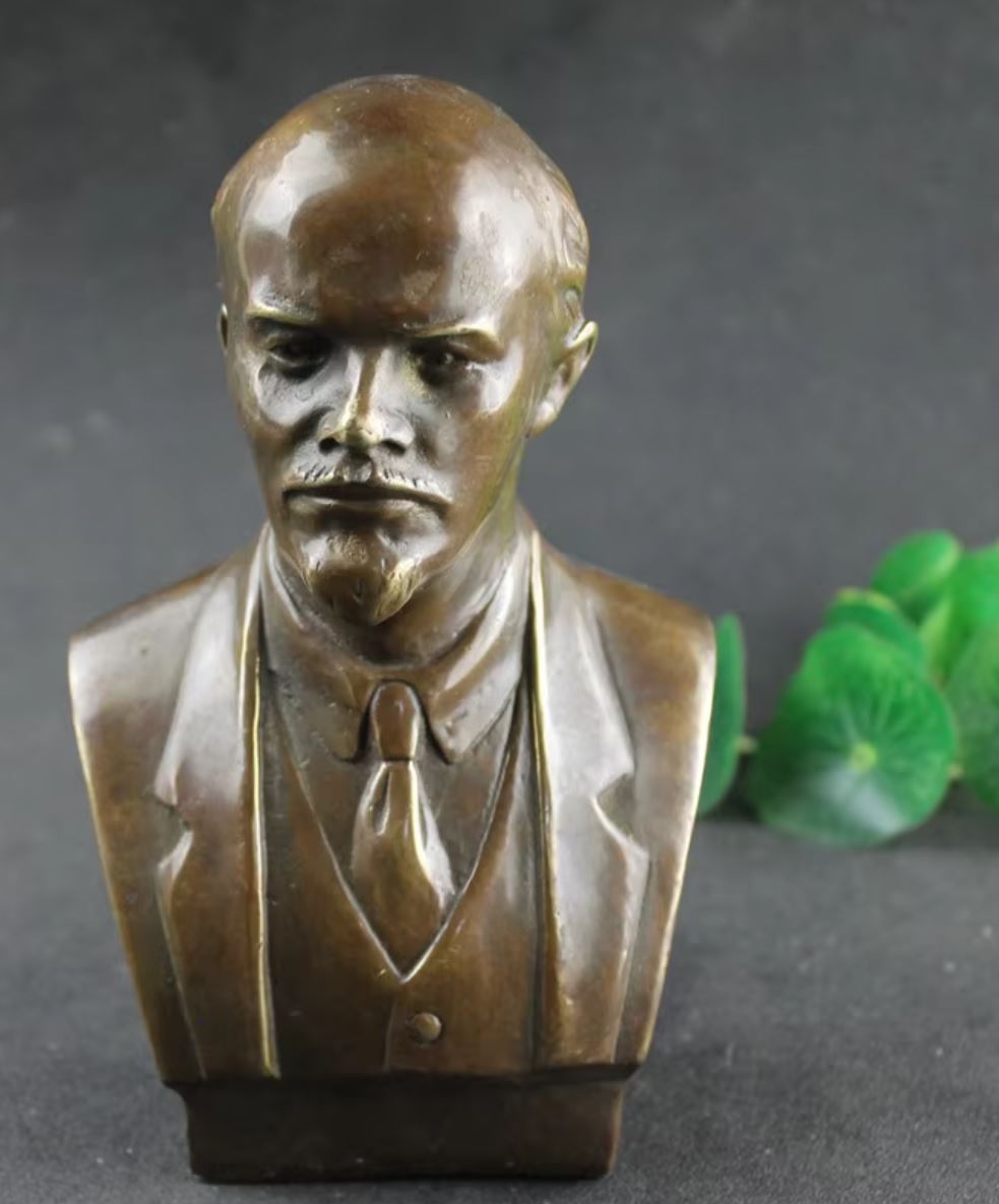 Lenin Bust in Brass 17 cm