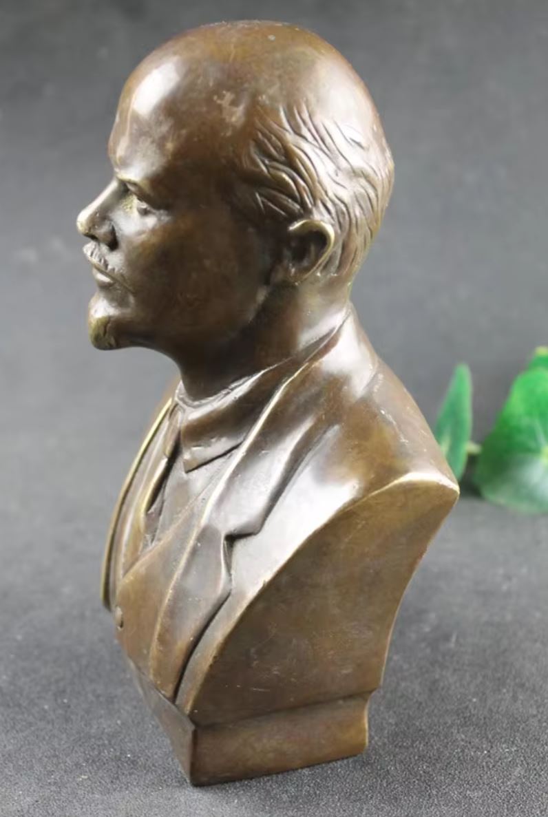 Lenin Bust in Brass 17 cm