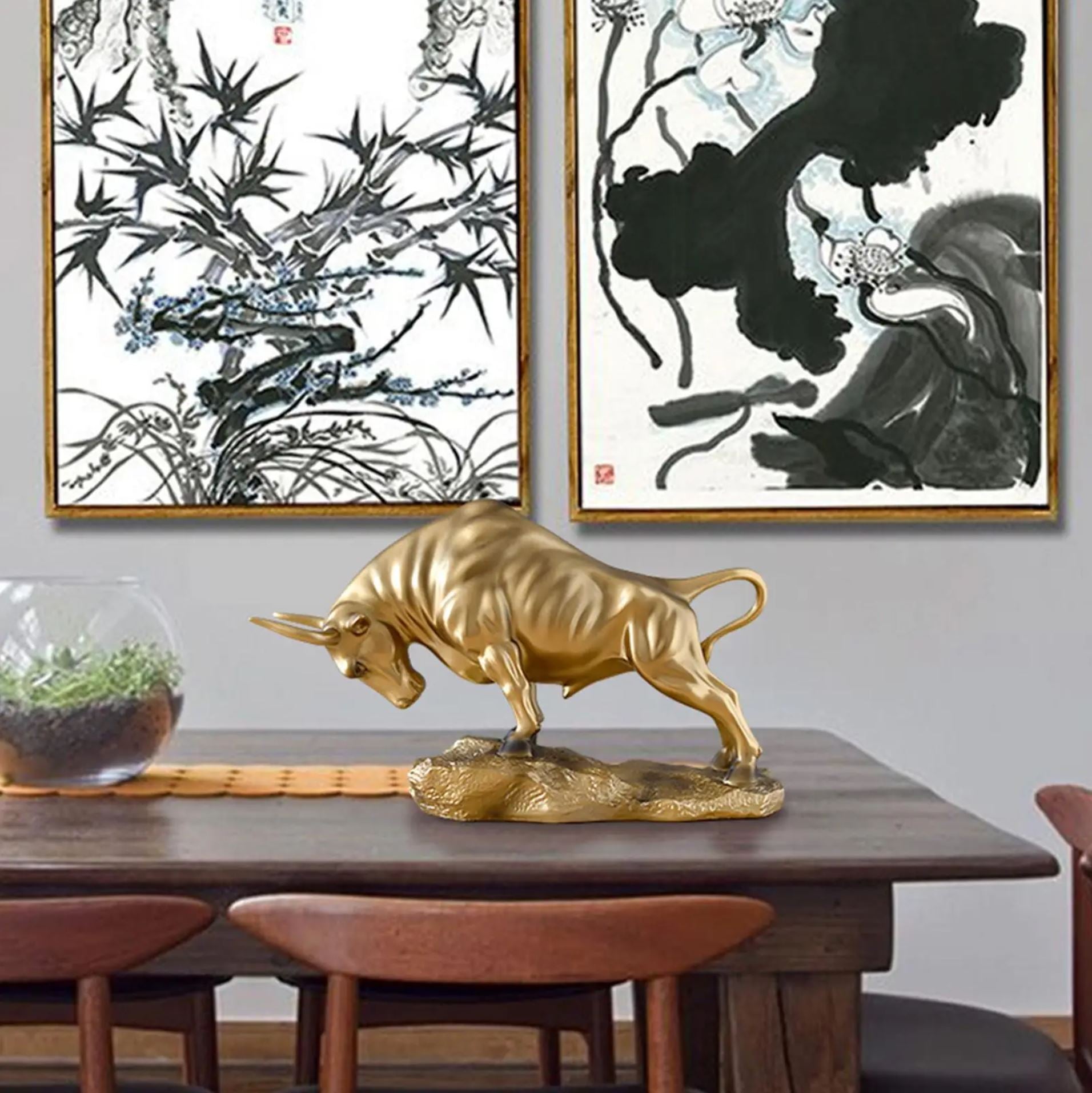 Gold Bull Statue 20 cm