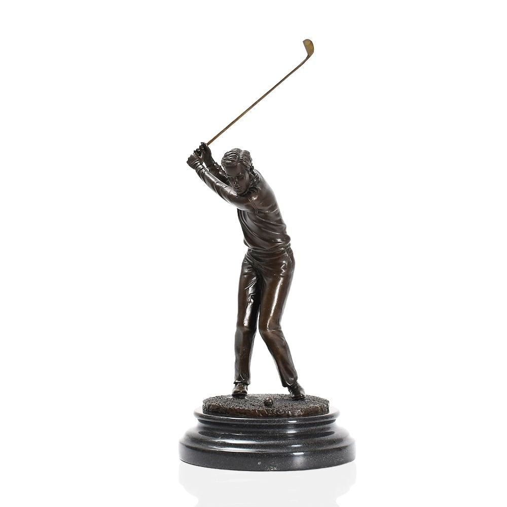 Bronze Sculpture <br/> Bronze Golfer Statuette 32 cm
