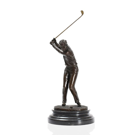 Bronze Sculpture <br/> Bronze Golfer Statuette 32 cm