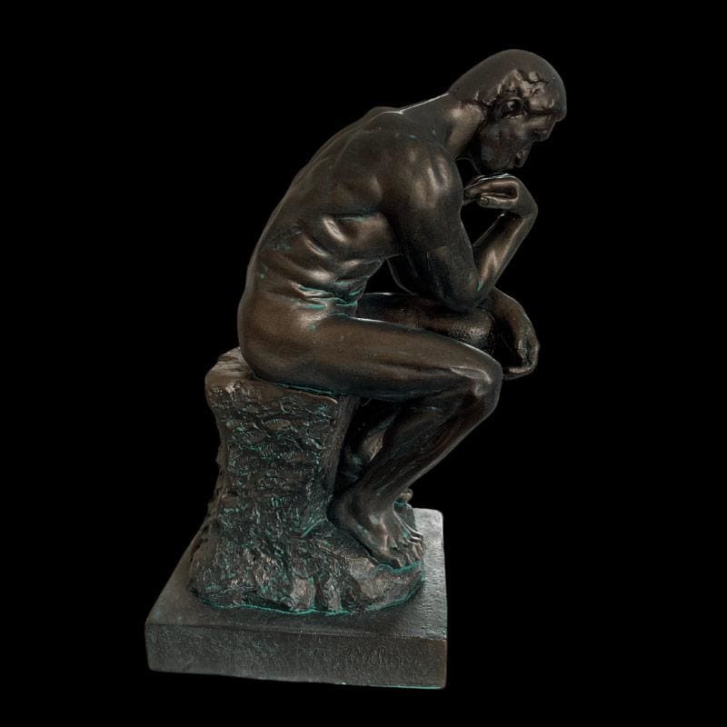 Man Statue <br/> The Thinker by Rodin, Bronze-Effect Reproduction, 20 cm