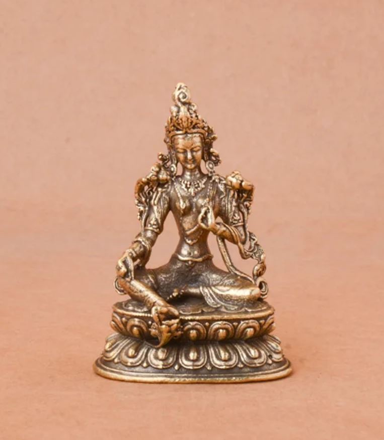 Buddhist Tara Statuette in Brass 5 cm