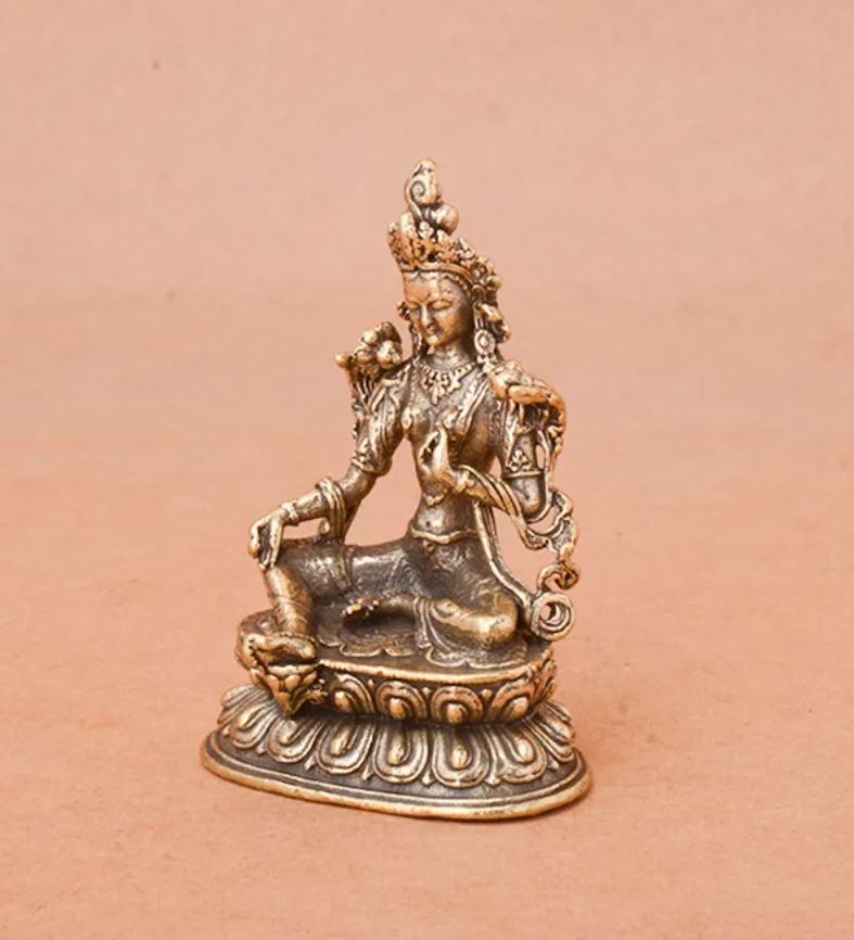 Buddhist Tara Statuette in Brass 5 cm