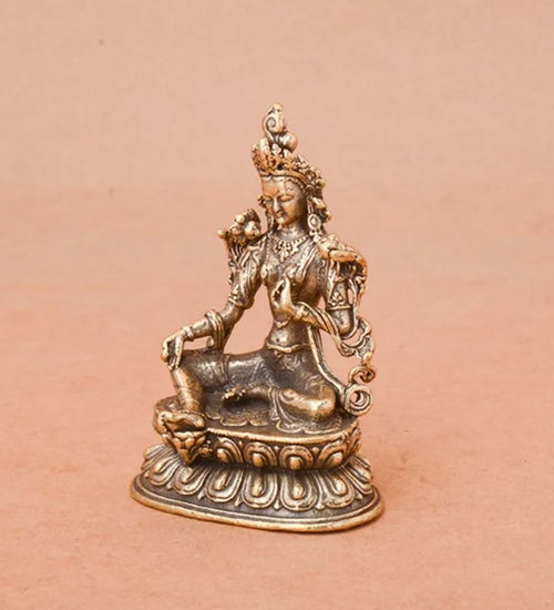Buddhist Tara Statuette in Brass 5 cm