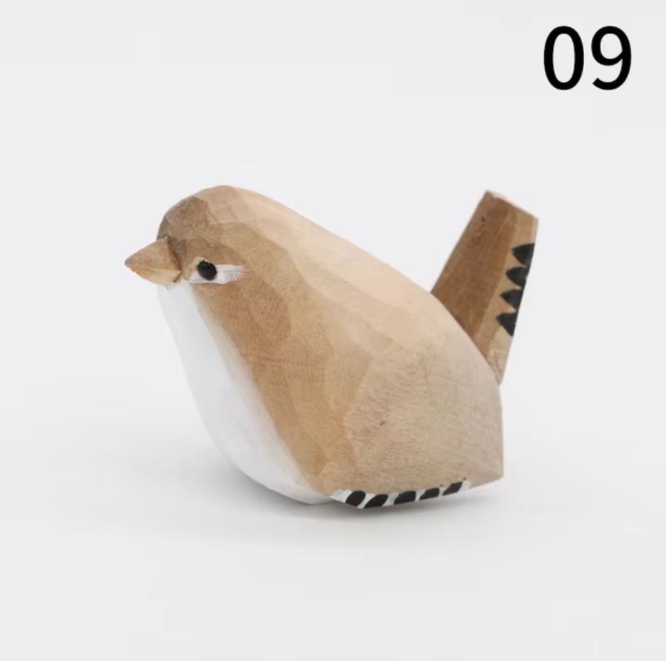 Bird Statuette in Wood 4 cm