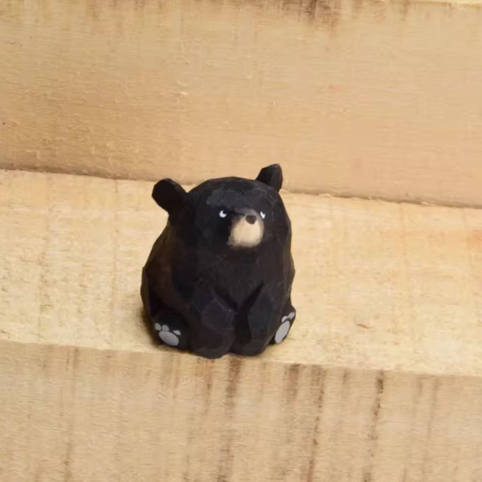 Mini Bear Statuette in Wood 3 cm