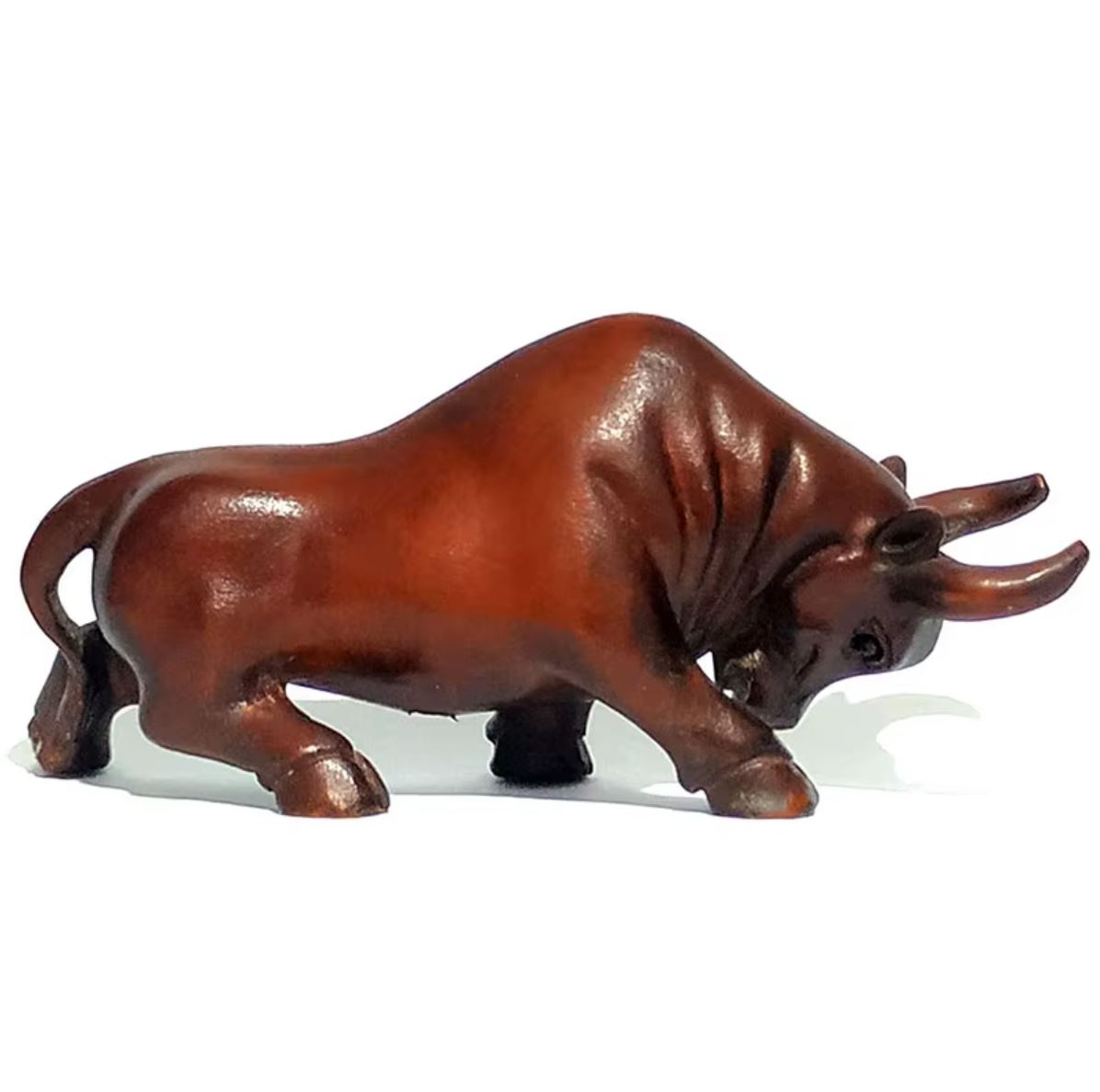 Bull Statuette in Wood 5 cm