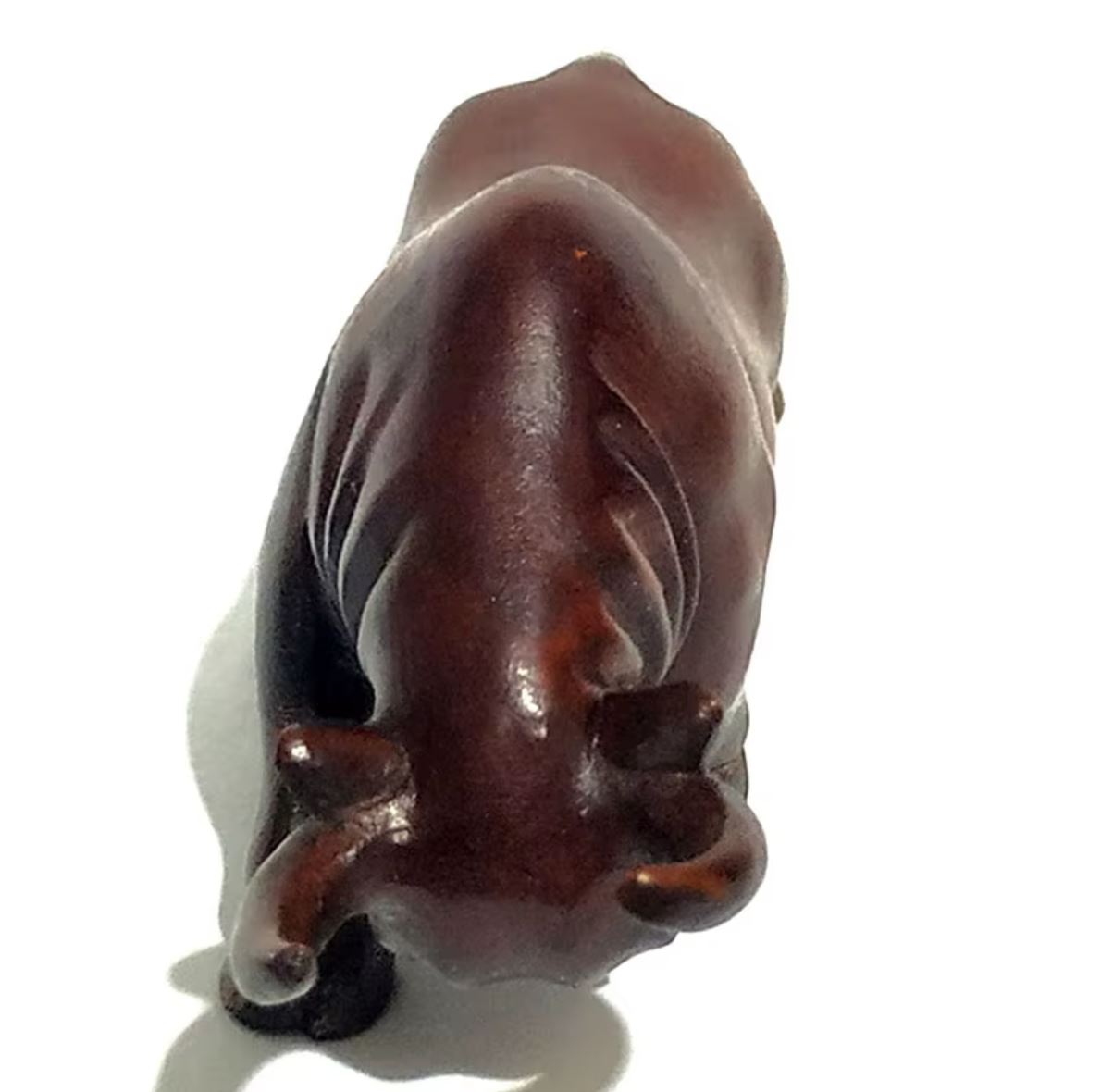 Bull Statuette in Wood 5 cm