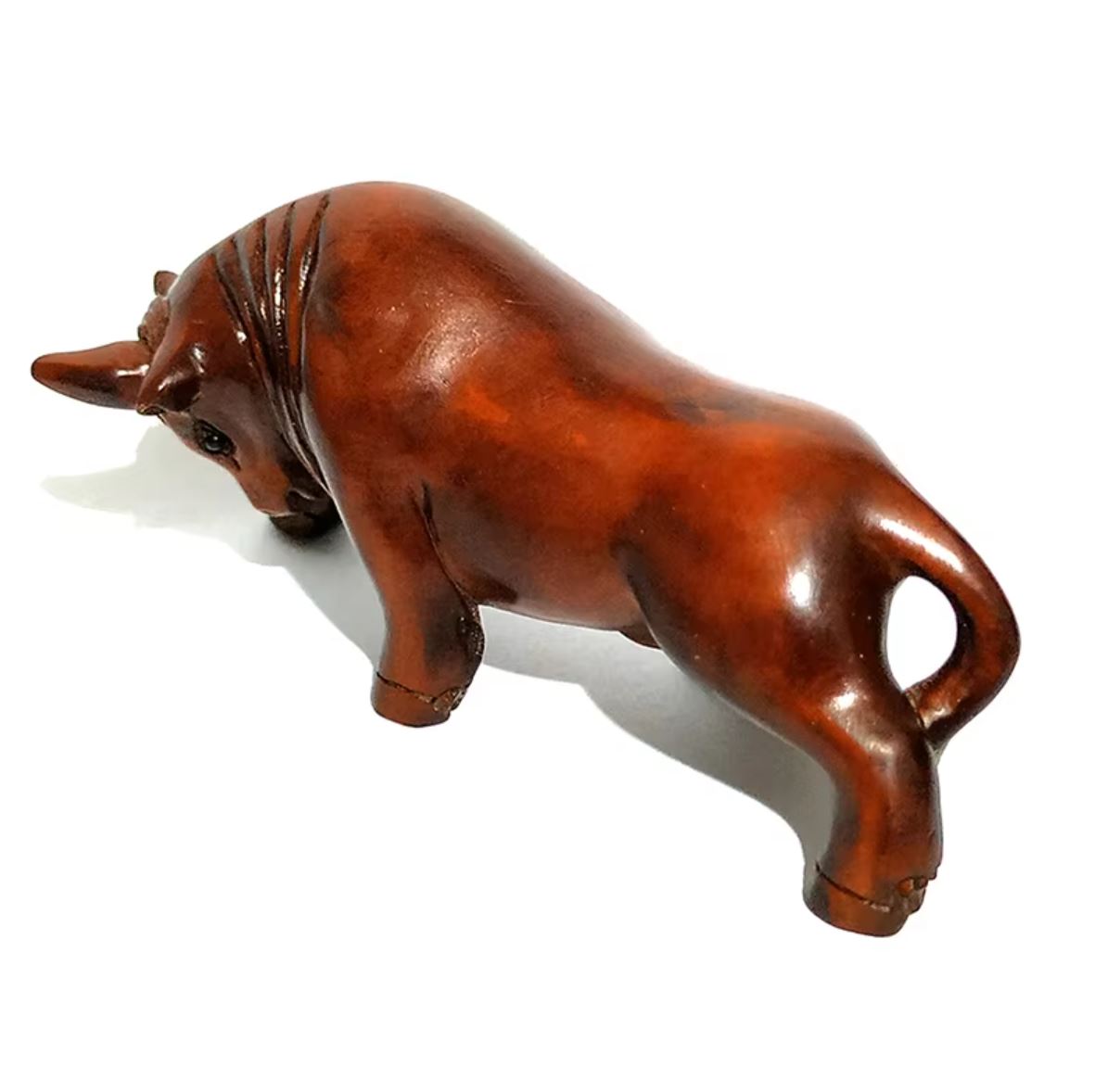 Bull Statuette in Wood 5 cm