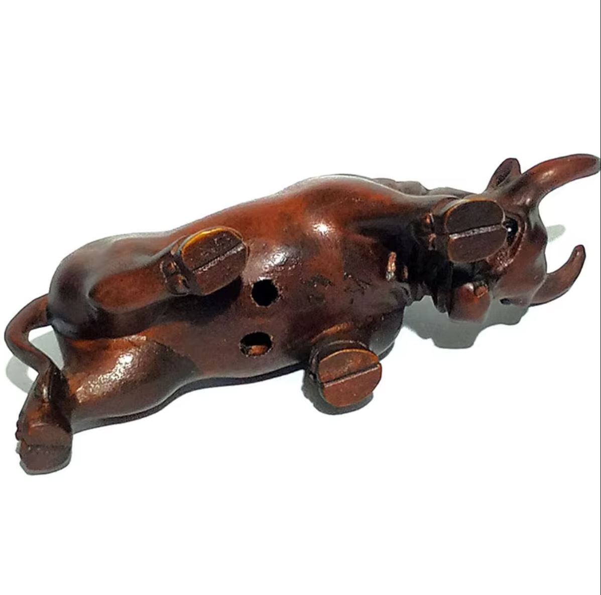 Bull Statuette in Wood 5 cm