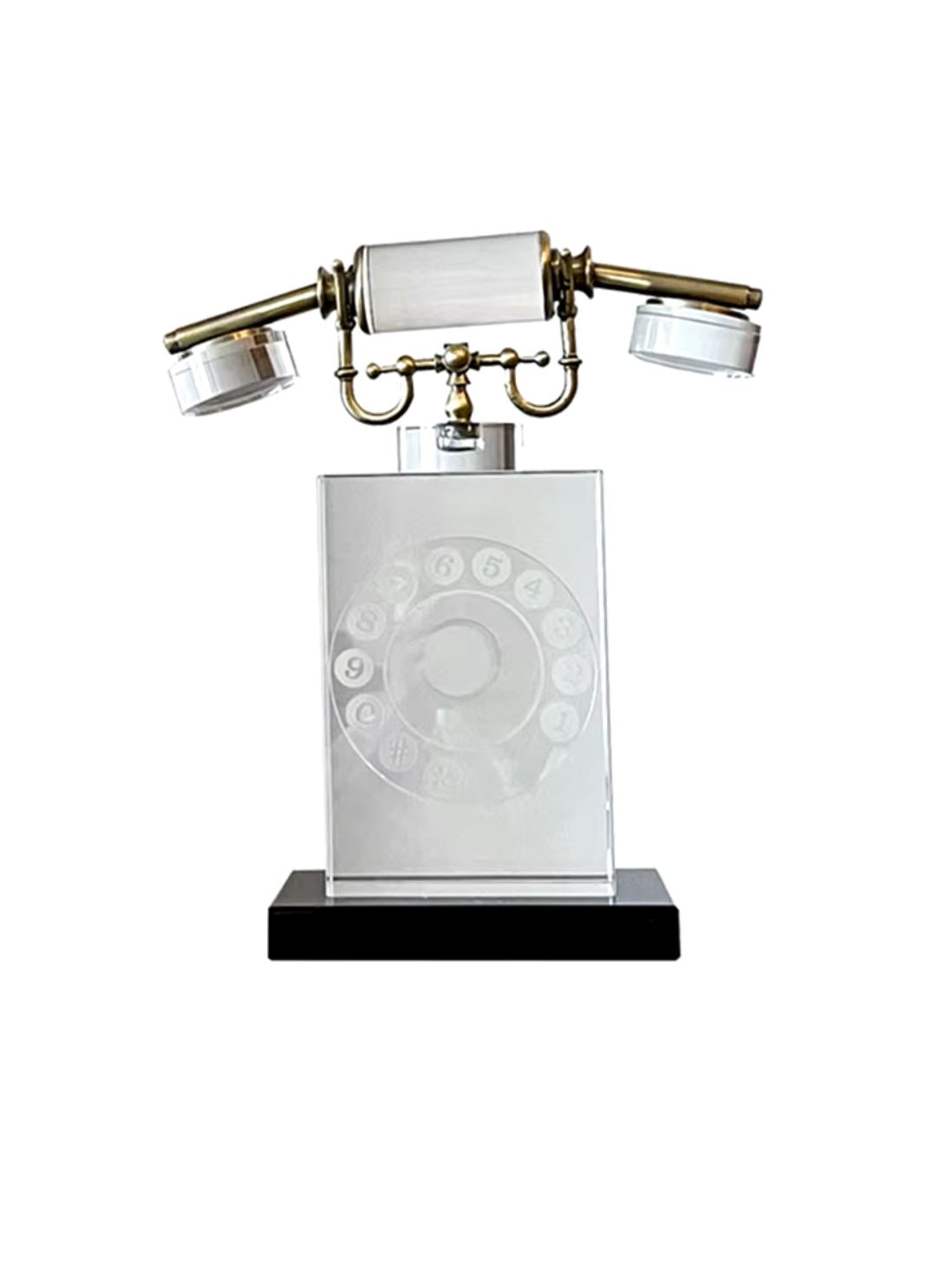 Vintage Crystal Telephone Statue 25 cm