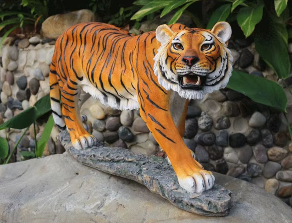 Realistic Outdoor Tiger Statue 20 cm