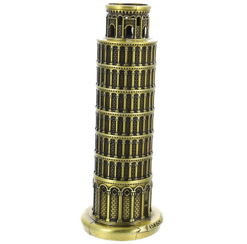 Leaning Tower of Pisa Statue in Metal 16 cm