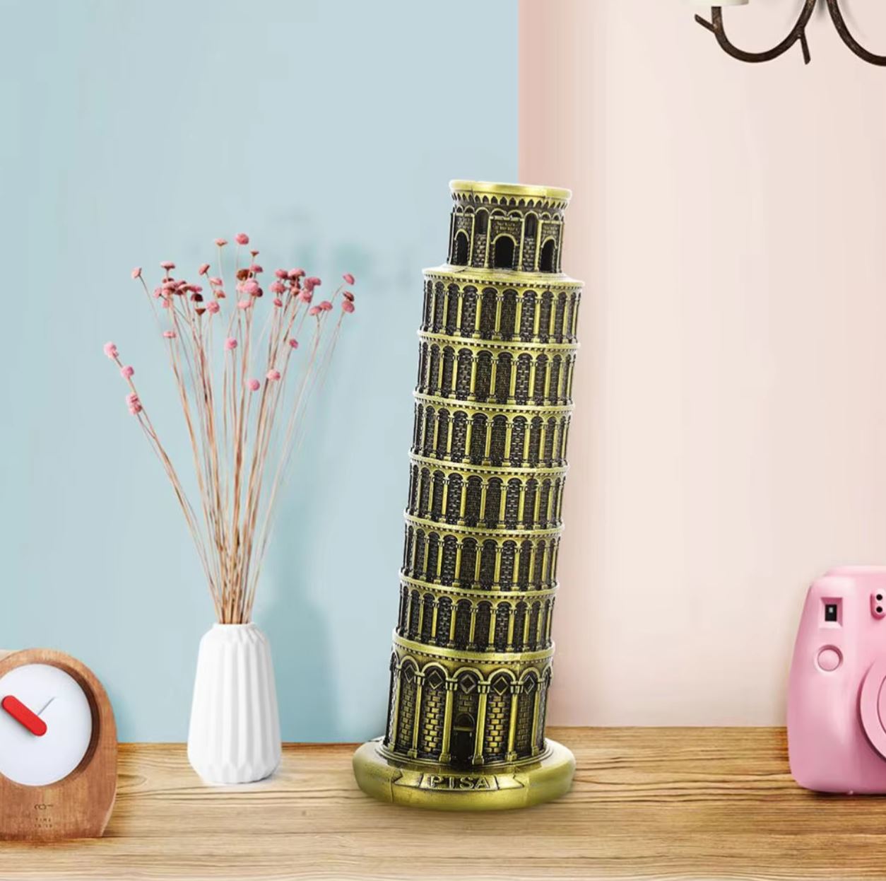 Leaning Tower of Pisa Statue in Metal 16 cm