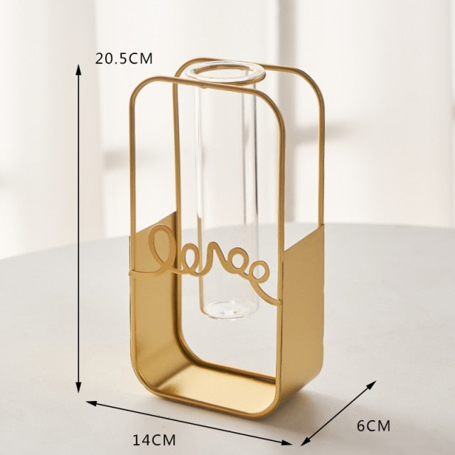 Golden Hydroponic Plant Vase
