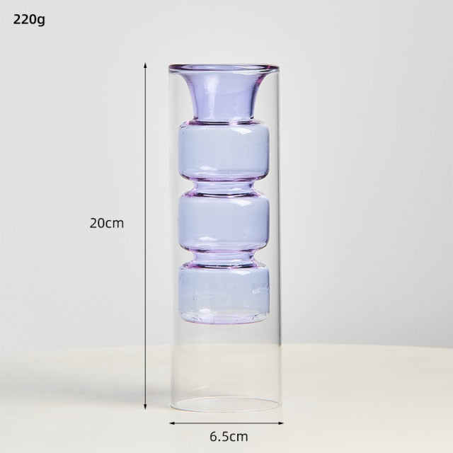 Nordic Dual Color Transparent Vase