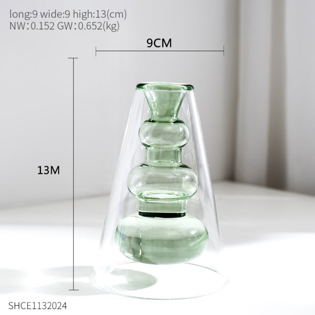 Nordic Dual Color Transparent Vase