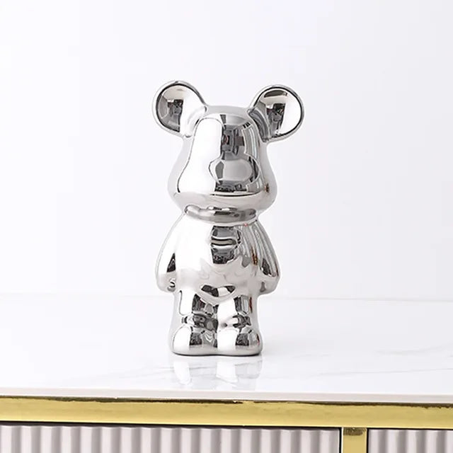 Metallic Bear Penny Bank