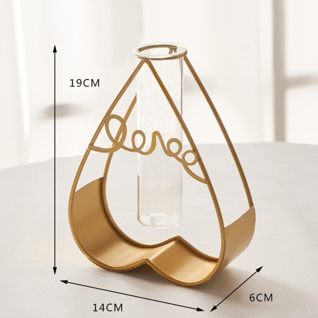 Golden Hydroponic Plant Vase