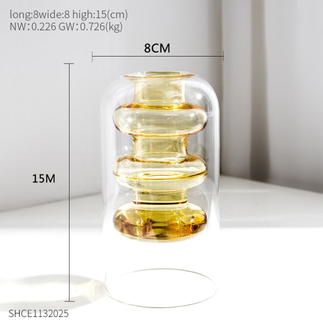 Nordic Dual Color Transparent Vase