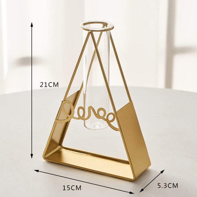 Golden Hydroponic Plant Vase
