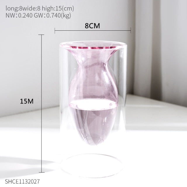 Nordic Dual Color Transparent Vase