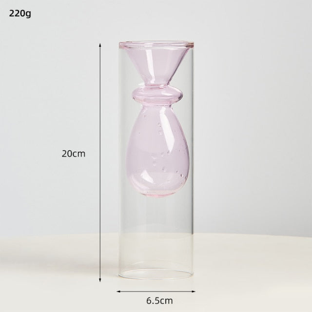 Nordic Dual Color Transparent Vase