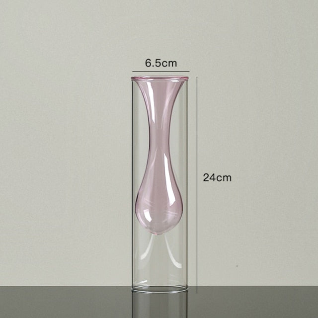 Nordic Dual Color Transparent Vase