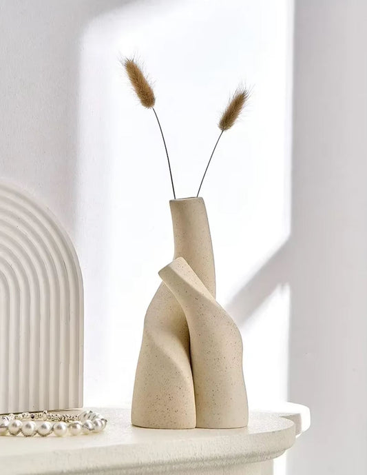 Beige Nordic Ceramic Vase 20 cm