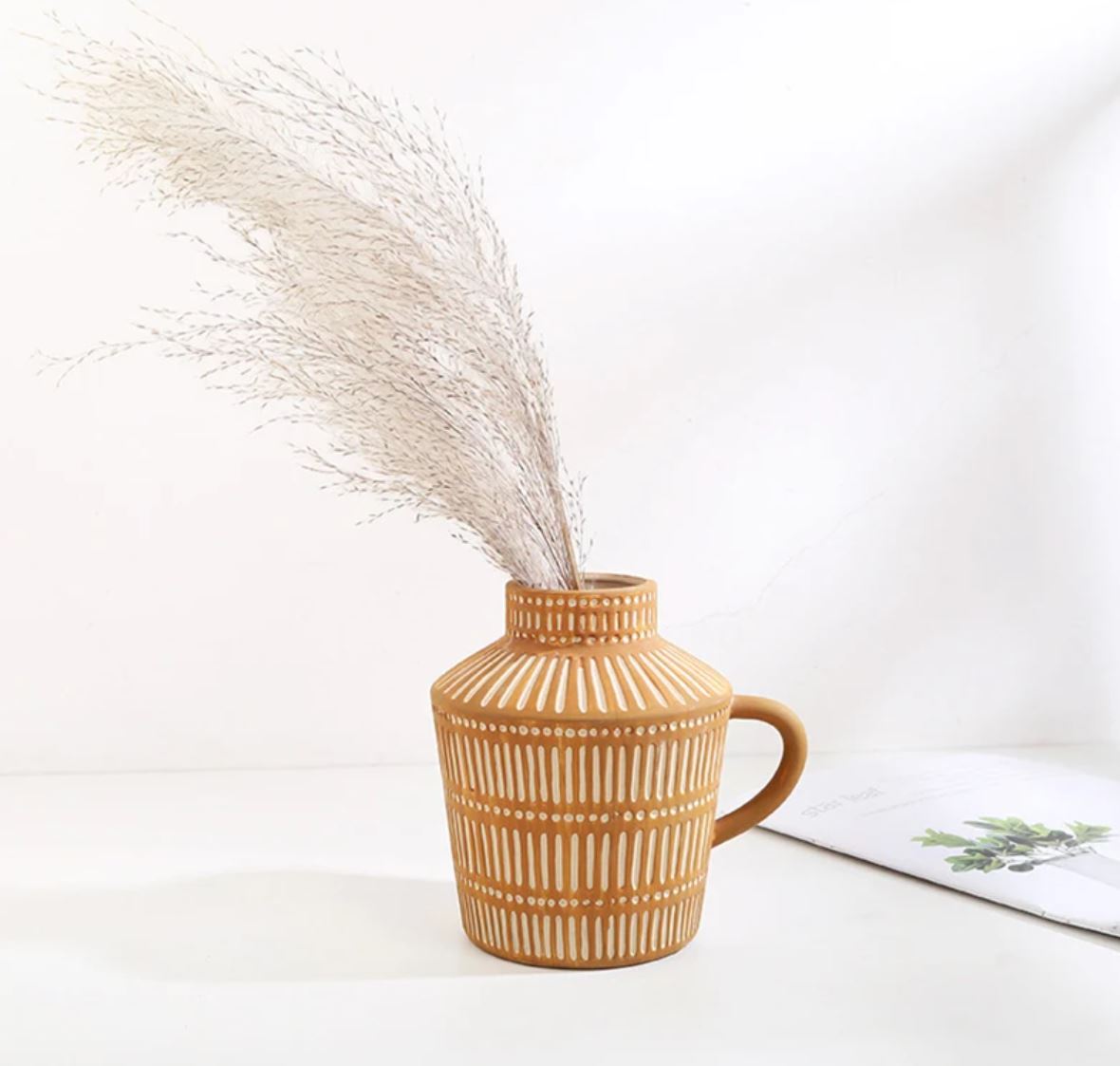 Antique Greek Ceramic Vase, Terracotta, 14 cm
