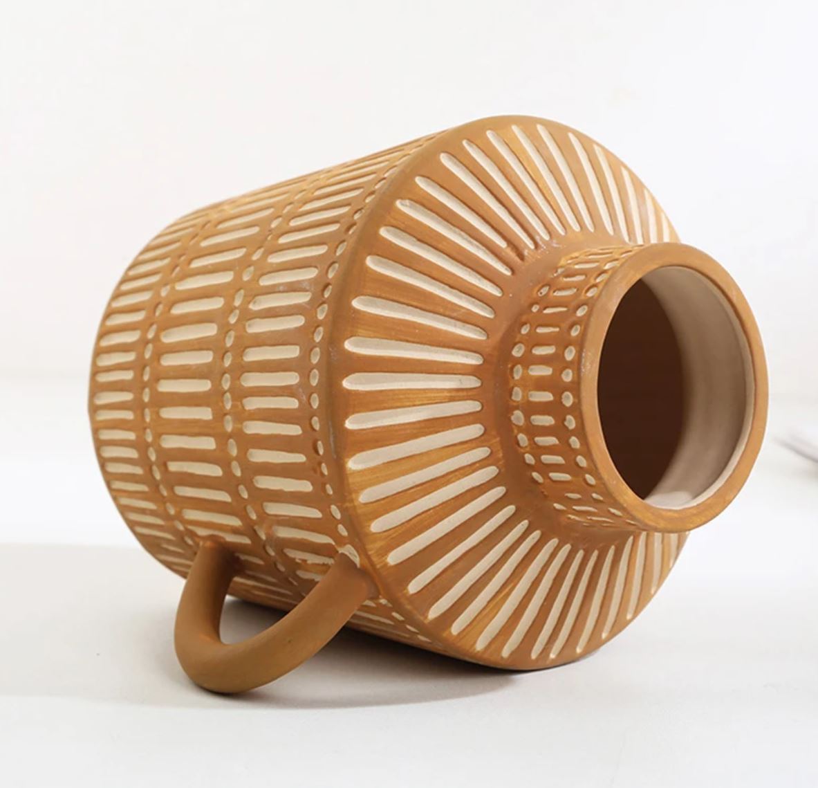 Antique Greek Ceramic Vase, Terracotta, 14 cm