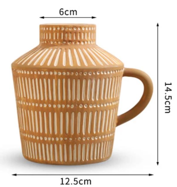 Antique Greek Ceramic Vase, Terracotta, 14 cm