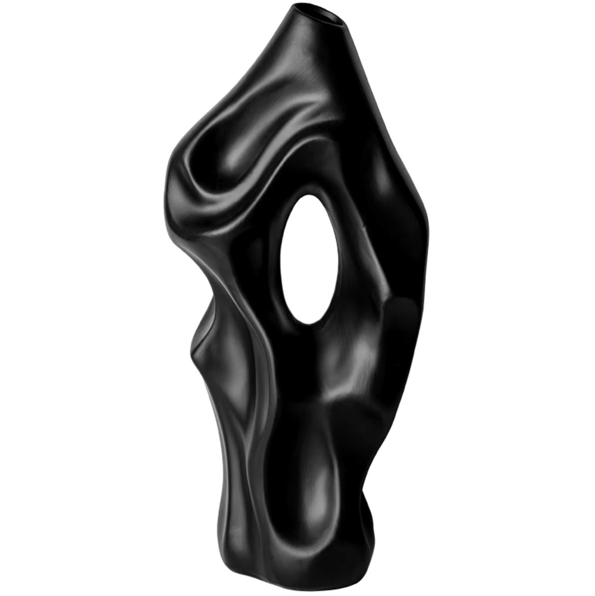 Black Abstract Ceramic Vase 36 cm